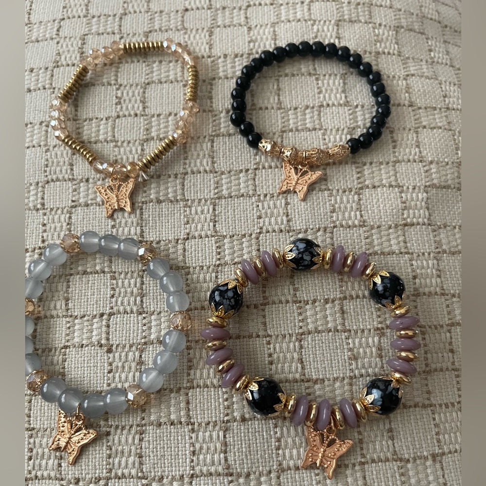 Butterfly stack High- Black, Gold , gray, purple tones - Picture 3 of 4